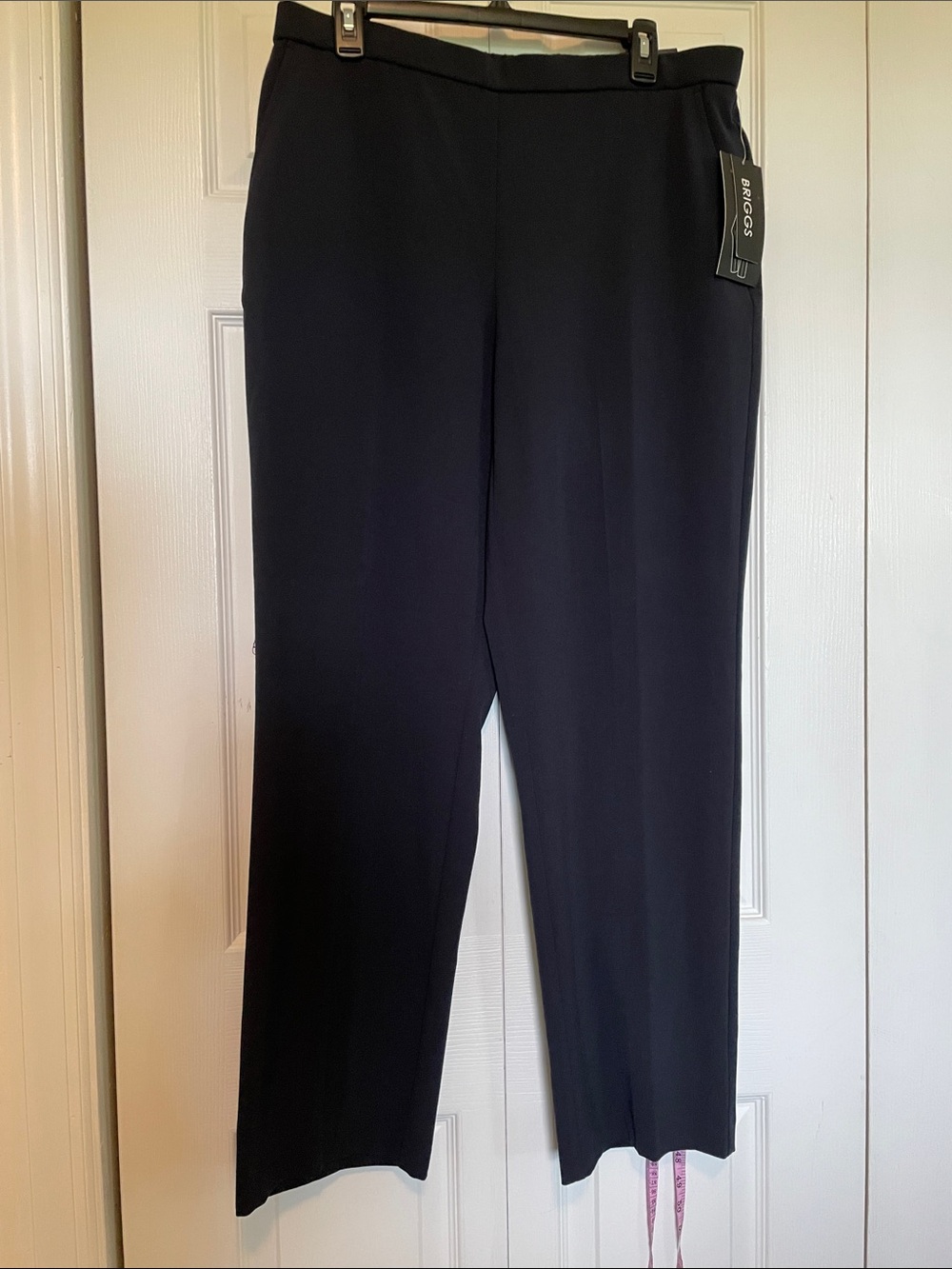 NWT Women’s Briggs sz 14 Comfort Waistband Navy straight leg dress pants
